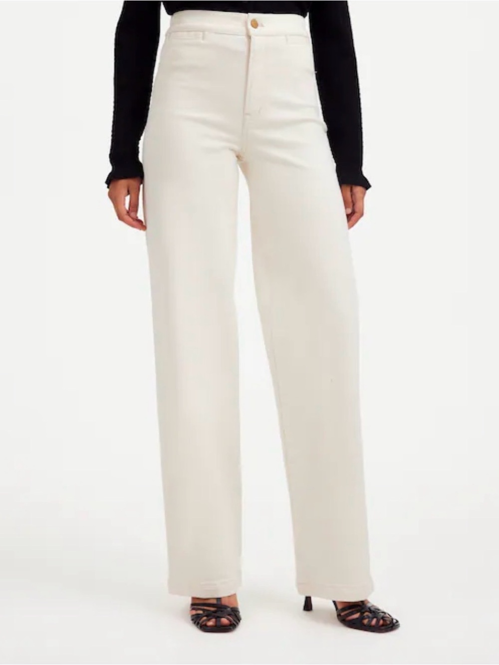 Madewell Emmett High-Rise Wide Leg Jeans in Cream